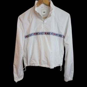 VANS DNA White Taping‎ Anorak Cropped Windbreaker Jacket Women's Small